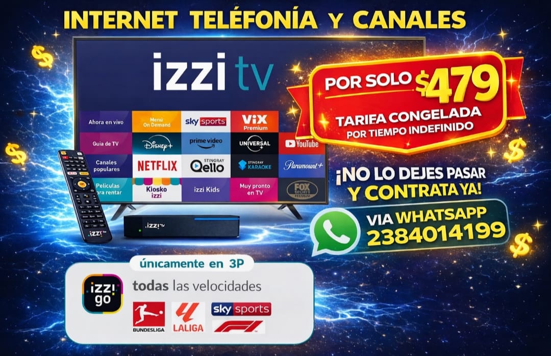 Promoción Izzi de 200 megas con contenido incluido